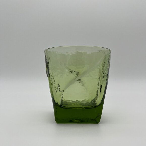 Vintage MCM Hazel-Atlas Pebblestone Green Flat Juice Whiskey Glasses - Set of 6 - Picture 4 of 8